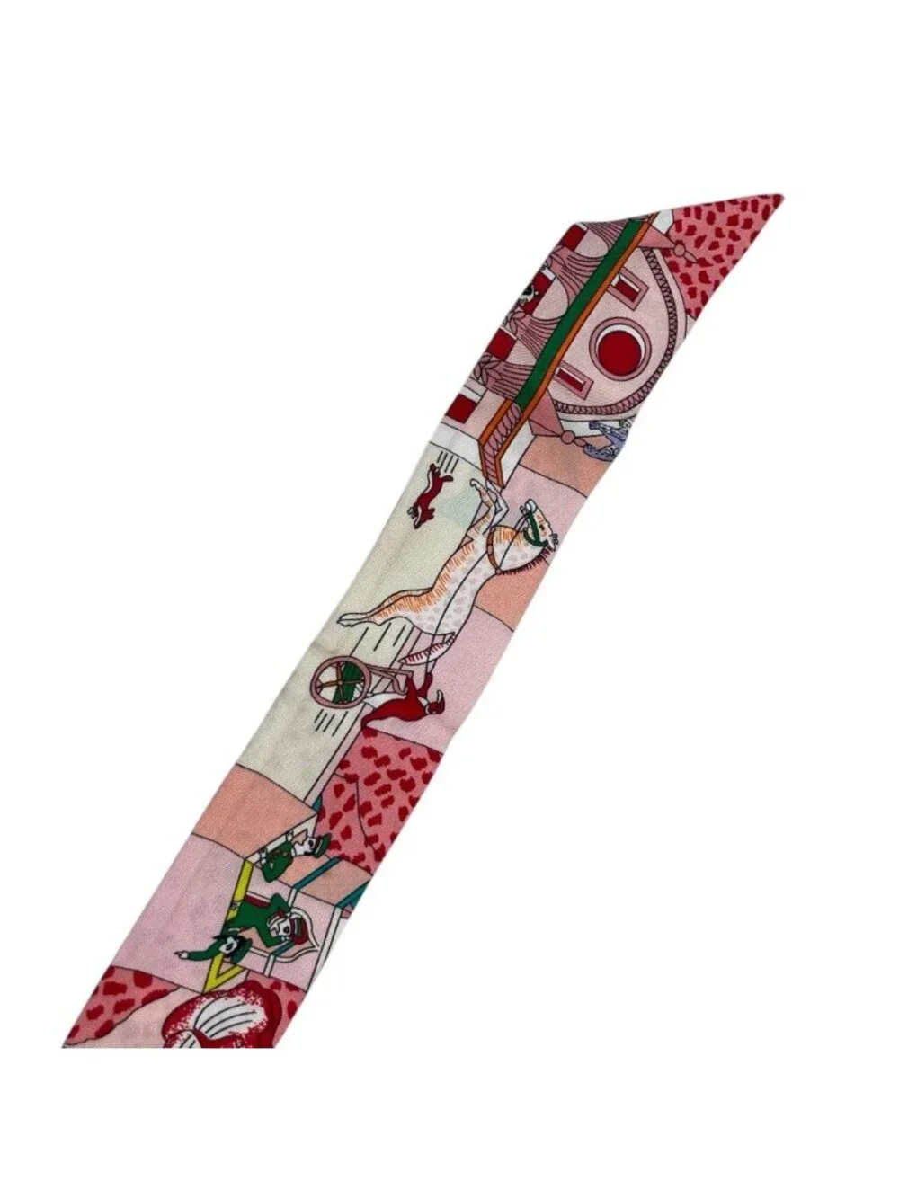 Hermes Animapolis Twilly Ribbon Scarf Multicolor